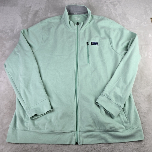 L.L. Bean Tradional Fit Full Zip Jacket 2XLT Lime Green - Picture 1 of 6